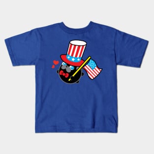 Poopy the Pug Puppy - Independence Day Kids T-Shirt